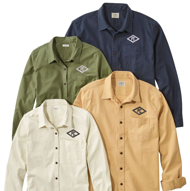 beanflex twill work shirts with embroidered PC logo